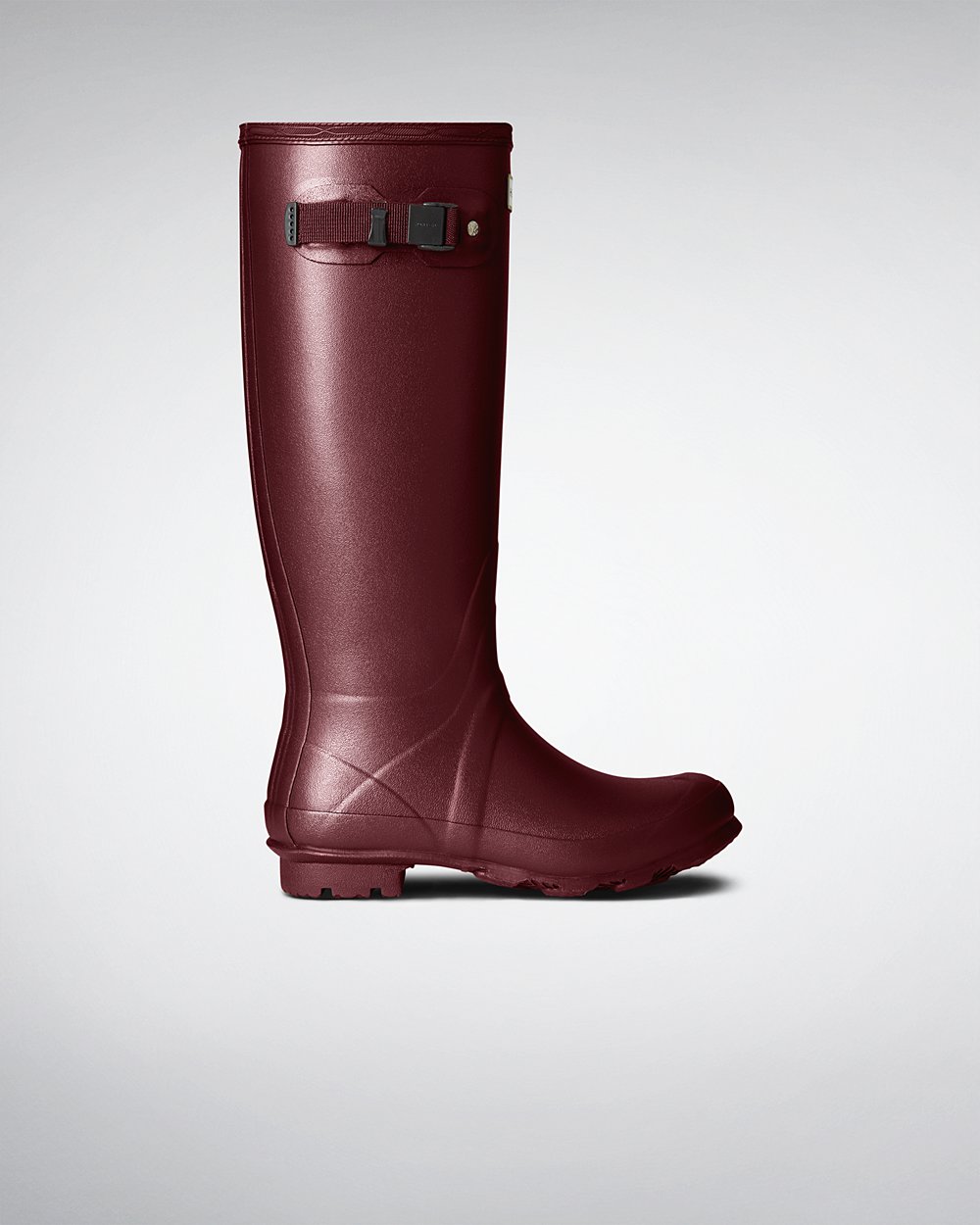 Botas de Lluvia Altas Hunter Mujer - Norris Field Neoprene Lined - Morados Rojos - RAPSYIZ-29